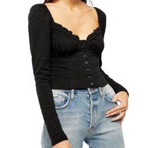 Free people longsleeve crop top sz S